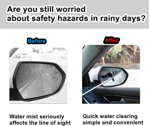 Car Rearview Mirror Wiper 2 Pack Universal Automotive Car Accessories Telescopic Auto Mirror Squeegee Cleaner 98cm Long Handle Portable Car Cleani...