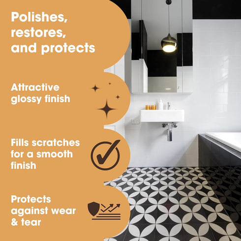 Furniture Clinic Vinyl Floor Polish | Revitalize and Protect | Formulated for Easy and Safe Application | Quick-Drying with a Shiny Protective Fin...