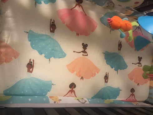 Satin Fitted Crib Sheet for Babies, Girls, Ballerina, Toddler Bed, daybed to retain Hair Moisture Size (Standard Crib Sheet, Ballerina, Princess)...
