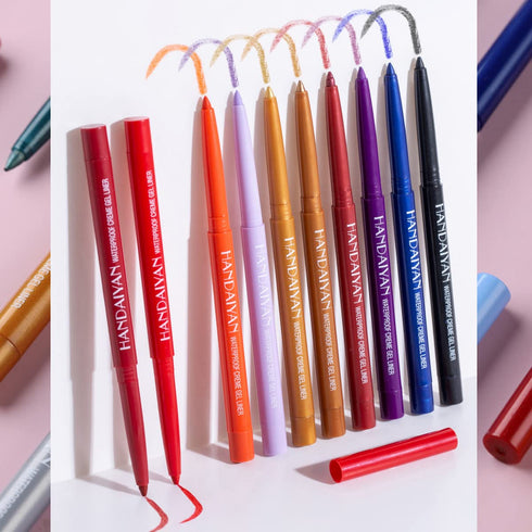 eyeliner pencil waterproof retractable eyeliner creamy pigmented smudge proof eye liner pen shimmer Dark Blue...