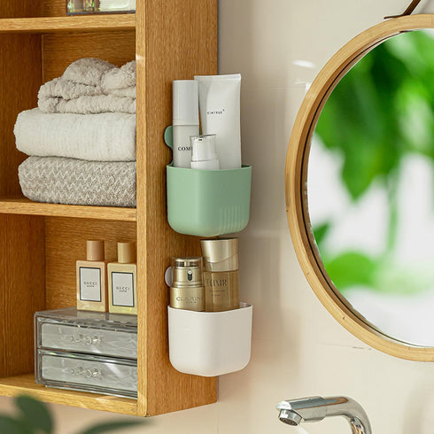 MORNITE Magnetic Cup Pen Holder Storage Rack, Magnetic Basket Locker Organizer for Pen, Holder for Laundry, Board, Desks, Dresser, Green...