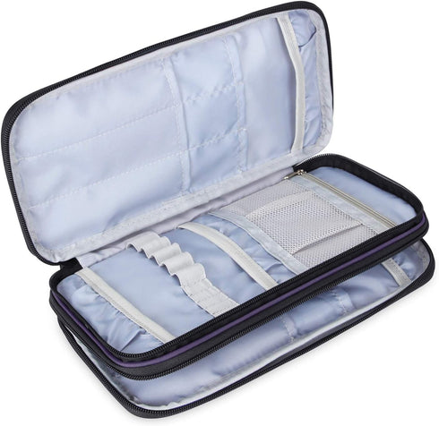 Teamoy Knitting Needles Case(up to 10-Inch), Travel Organizer Storage Bag for Circular and Straight Knitting Needles, Crochet Hooks and Knitting A...