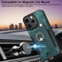 JanCalm iPhone 13 Pro Leather Flip Case, Card Holder, RFID-Blocking, Magnetic, Ring Holder (Green)...