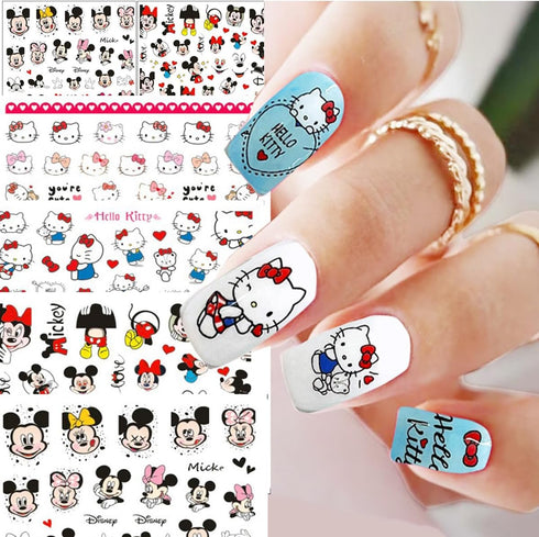 8 Pcs Nail Art Stickers Decal,Cute Cartoon Nail Decals 3D Self-Adhesive Nail Art Supplies Nail Stickers for Women Girls DIY Nail Designs Nail Deco...