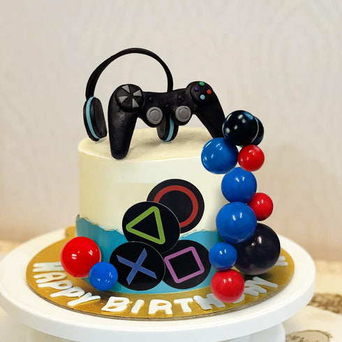 30 PCS Video game themes Cake Toppers ,Headset Cake Decoration Ball , Controller Cake Decoration for Birthday Party Cake Decoration (Colour)...