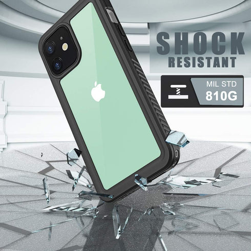 Diverbox for iPhone 12 Waterproof Case,Waterproof Shockproof Dustproof IP68 Full-Body Hard Case Built-in Screen Protector Underwater Outdoor Water...