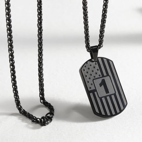 Baseball Football Basketball Soccer Number Necklace for Men Boys Son Boyfriend Grandson Nephew Brother Daughter, American Flag 0-99 Stainless Stee...