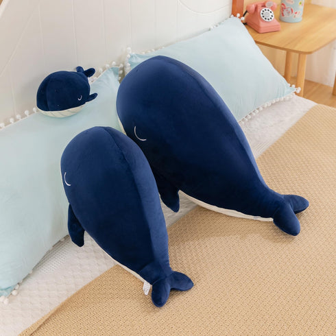 Gentle Whale Plush Toy Ultra Soft Cotton Sea Mammal Doll Cozy Companion for All Ages Children Best Birthday Gift Pillow (Blue 10inch)...