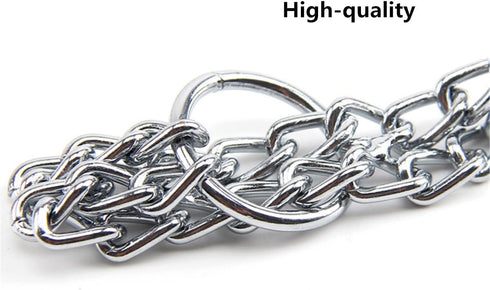 Dog Chain Collar Pet Iron Metal Double Chain Row Neck Leash Gear Choke Chain Walking Training for Small Medium Large Dogs,45cm...