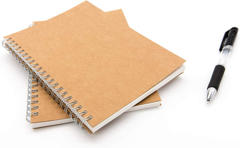 DSTELIN Blank Spiral Notebook, 9-Pack, Soft Cover, Sketch book, 100 Pages / 50 Sheets, 7.5 inch x 5.1 inch (Brown)...