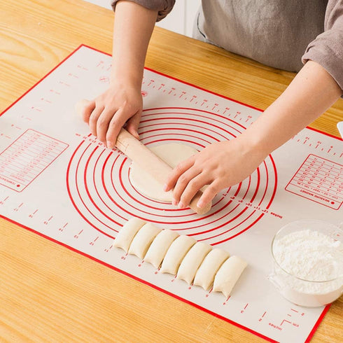 Large Silicone Pastry Mat Extra Thick Non Stick Baking Mat with Measurement Fondant Mat, Counter Mat, Dough Rolling Mat, Oven Liner, Pie Crust Mat...