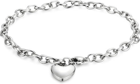 Jstyle Jewelry Women's Heart Charm Bracelets Stainless Steel Link Bracelet Birthday Gifts for Women Jewelry...