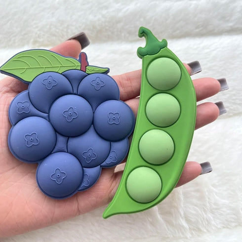 Blueberry and Pea Refrigerator Magnets, 3D PVC Fruit Vegetable Fridge Strong Soft Magnetic Stickers Fridge Magnets Decor Crafts for Kitchen Office...