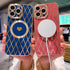 for iPhone 13 Pro Max Case Compatible with MagSafe, Soft Rhombus Love Heart Phone Case, Full Camera Lens Protection Magnetic Case for iphone 13 Pr...