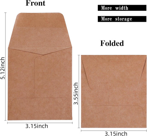 100 Pack Small Coin Envelopes Heavy Duty Self-Adhesive Kraft Seed Envelope Mini Parts Small Items Stamps Storage Packets Envelopes for Garden, Off...