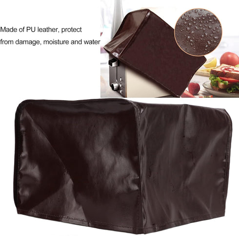 Bread Machine Cover, Exquisite PU Leather Long Life Span Toaster Protector Anti Collision for Kitchen Appliance(Brown)...