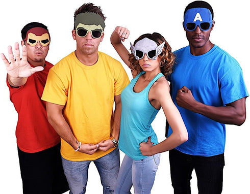 Sun-Staches Avengers Sunglasses | Hulk, Iron Man, Thor, or Captain America Costume Accessory | UV 400 | One Size Fits Most...