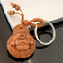 Betterdecor Feng Shui Peach Wood Money Happy Laughing Buddha Key Ring Amulet for Wealth Luck...