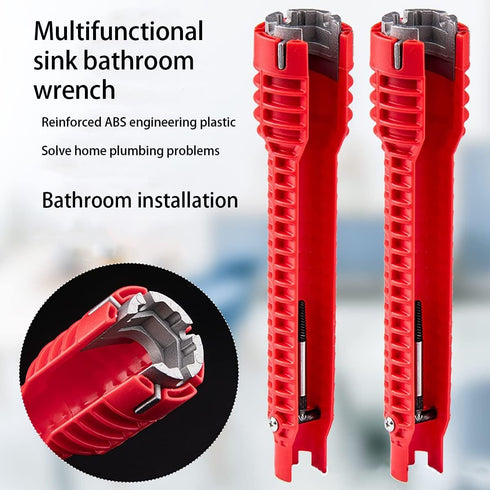 8 in 1 Multifunctional Sink Bathroom Wrench, Plumbing Installation Tool Household Water Pipe Faucet Washing Basin Corner Valve Sink Repair Removal...