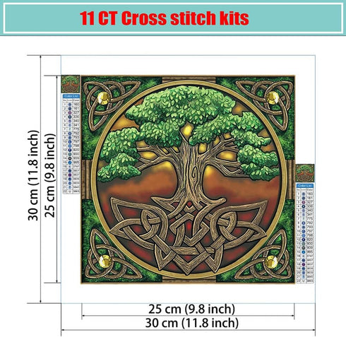 VIGEGU Tree Stamped Cross Stitch Kits, Counted Cross Stitch Kits for Adults Beginners,Embroidery Kits,Full Range of Cross-Stitch Stamped Kits Need...