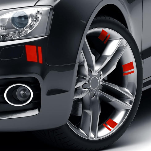 24 Pcs Wheel Rims Decal Stripes Reflective Car Stickers Wheel Hub Stickers Automotive Decals for 18-21 Inch Wheels Tire Rim Safety Automotive Exte...