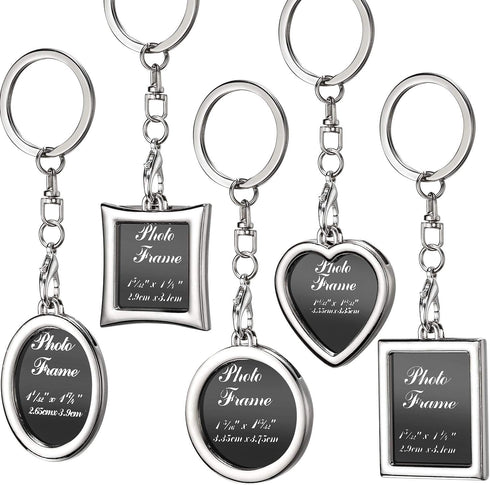 Tatuo 10 Pieces Photo Frame Keychain Metal Frame Keychain, Heart Keyring with Locket Photo Frame for Wedding Gifts...