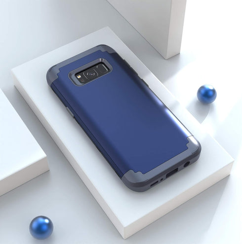 for Galaxy Note 8 Case, Note 8 Case Blue for Men, IDweel 3 in 1 Shockproof Slim Hybrid Heavy Duty Protection Hard PC Cover Soft Silicone Rugged Bu...