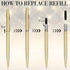 12 Pack Gold Pens Bulk Gold Metallic Pens Slim Ballpoint Pens Retractable Christmas Ballpoint Pen with Black Ink Metal Pens Mini Conical Pens for ...