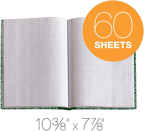 TOPS Lab Notebook, 10 x 7 3/8 Inches, Hard Marble Cover, Quadrille Ruled, 5 Squares per Inch, 60 Sheets, White, (35128)...