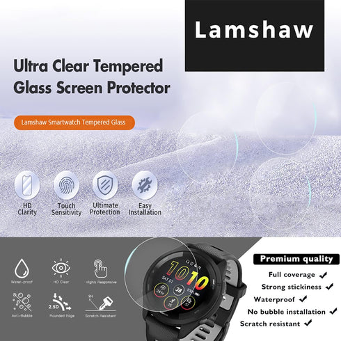 Compatible for VIRAN W101 Smart Watch Screen Protector,Lamshaw 9H Tempered Glass Screen Protector Film Compatible for VIRAN W101 Smart Watch-1.43 ...