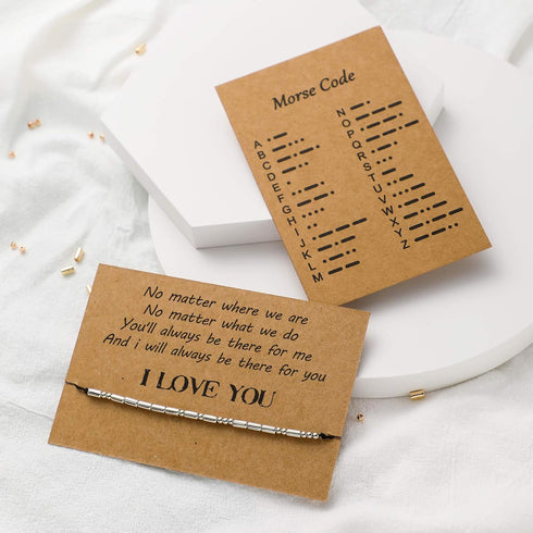 DIY Morse Code Bracelet Making Set, 800 Round Spacer Beads, 800 Long Tube Beads, 20 Morse Code Decoding Card and 2 Rolls 66 ft Waxed Polyester Twi...