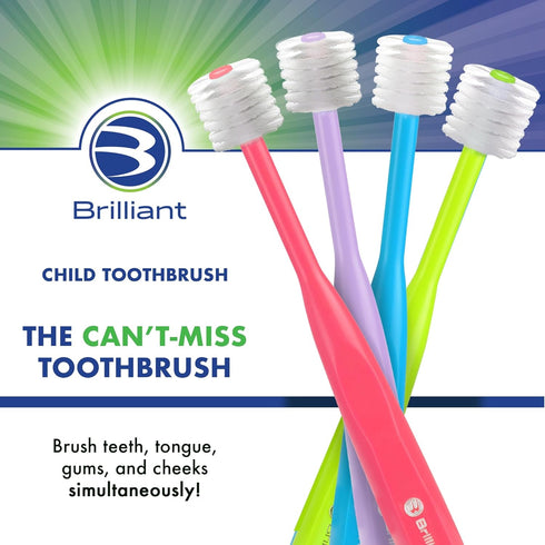 Brilliant Oral Care Child Toothbrush with Soft Bristles and Round Head, for a Kid Approved, Easy to Use All-Around Clean Mouth, Ages 2-5 Years, Sk...
