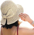 Foldable Wide Brim Floppy Straw Beach Sun Hat,Summer Cap with Bowknot for Women Girls,Strap Adjustable...