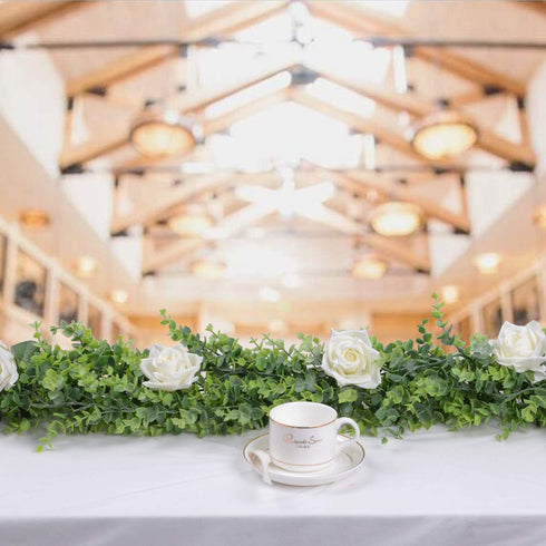 Artificial Vines Faux Eucalyptus Garland, Artiflr 2 Pack Fake Eucalyptus Greenery Garland Wedding Backdrop Arch Wall Decor, 6 Feet/pcs Fake Hangin...