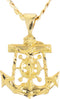 metaltree98 Solid Gold Plated Anchor Jesus Diamond Cut Pendant 20" Cuban Chain Necklace MPG 003 G (20")...