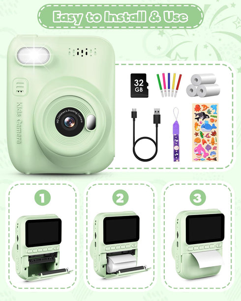 5 Rolls Kids Instant Camera Refill Print Paper, Photo Printer Thermal Paper Rolls Instant Print Camera for Kid's Instant Camera...