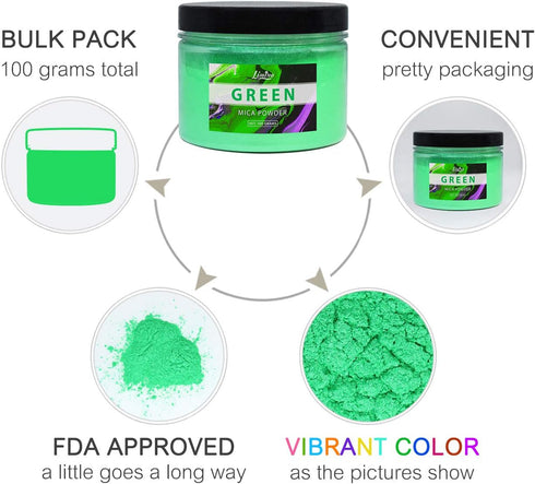 Mica Powder Pure - 3.5oz Pearl Epoxy Resin Color Pigment - Cosmetic Grade Slime Coloring Pigment - Natural Soap Dye for Soap Making Supplies Kit, ...