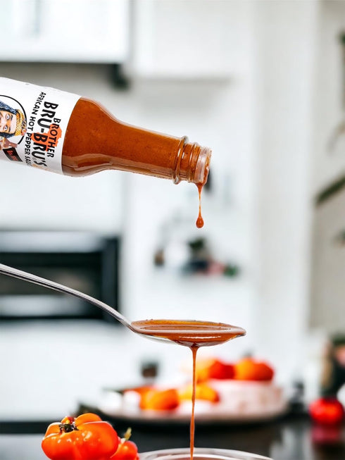 Brother Bru-Bru’s Hot Sauce – No Sodium, Salt Free, Sugar Free, Gluten Free, Vegan – African Hot Pepper Habanero Sauce, Seasoning & Spice – 5 oz (...