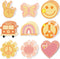 27 Pcs Groovy Boho Sticky Notes Daisy Rainbow Butterfly Peace Sign Mini Notepads for Kids Adults Hippie Party Favors Groovy Decorations Pocket Mem...