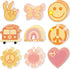 27 Pcs Groovy Boho Sticky Notes Daisy Rainbow Butterfly Peace Sign Mini Notepads for Kids Adults Hippie Party Favors Groovy Decorations Pocket Mem...