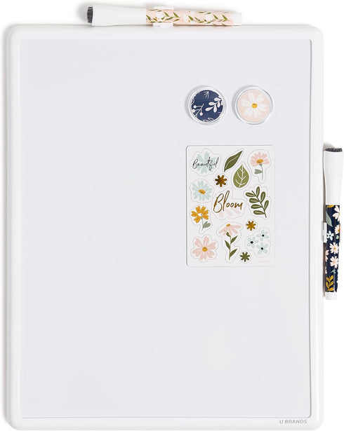 U Brands Contempo Magnetic Dry Erase Board Kit, Set of 19, 11”x14”, Fall Floral, Includes Magnets, Markers...