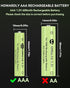 1.2v AAA Ni-MH Rechargeable Battery, Triple A 600mAh 1.2V Rechargeable Battery Pre-Charged, Low Self - Discharge for Outdoor Solar Lights, Solar P...