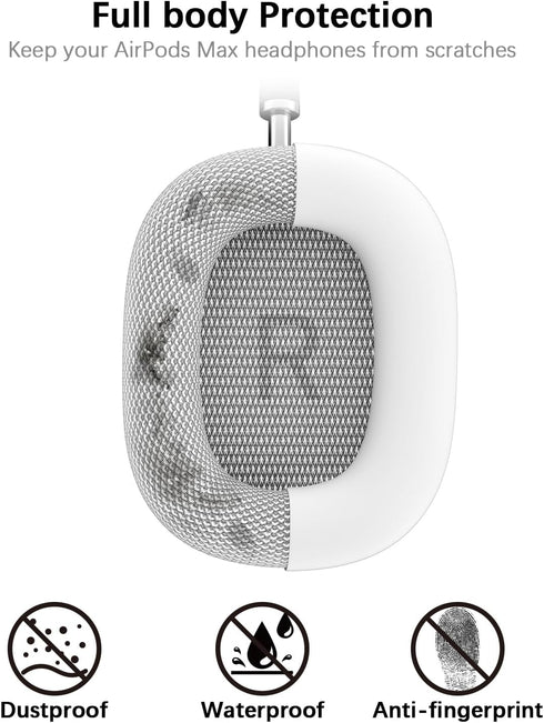 AIRSPO for Airpods Max Case Cover, Clear Soft TPU Case Cover+Slicone Earpad Cover+Silicone Overhead Cover, Transparent Protective Case for AirPods...