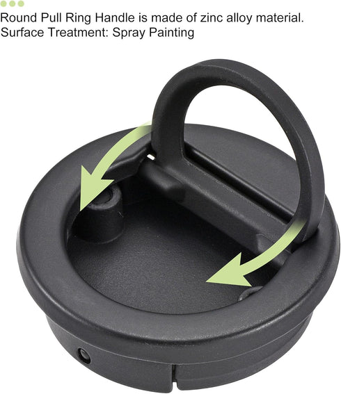 uxcell Flush Pull Ring Handle 40.5x11mm, Plane Drawer Door Pull, Black...