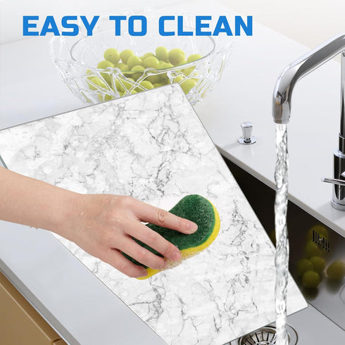 Tempered Glass Cutting Board for Kitchen,14"x 10" Glass Chopping Board with Rubber Anti-Slip Feet, Dishwasher Safe, Scratch, Heat Resistant,Shatte...