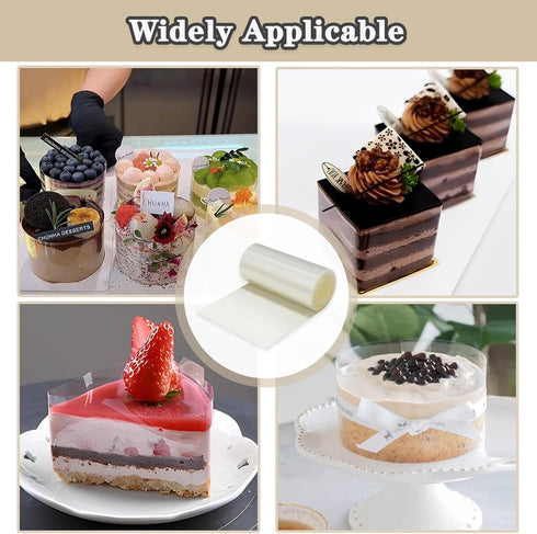 Cake Collars, Transparent Cake Rolls, 6 x 394inch Acetate Cake Collar Roll DIY Acetate Sheet Transparent Chocolate Mousse Collar Surrounding Edge ...