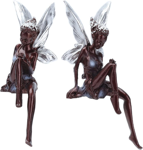 Tomotato Sitting Fairy Garden Statue Resin Crafts Flower Fairy Garden Decoration Figure Unique Shape Cute Resin Statue Miniature Figurine Sculptur...