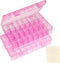 2 Pack 24 Grids Pink Plastic Organizer Box, Storage Container with Adjustable Divider, Craft Organizers and Storage Bead Storage Organizer Box for...