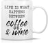 Retreez Funny Mug - Life is What Happens Between Coffee & Wine 11 Oz Ceramic Coffee Mugs - Funny, Sarcasm, Sarcastic, Inspirational birthday gifts...