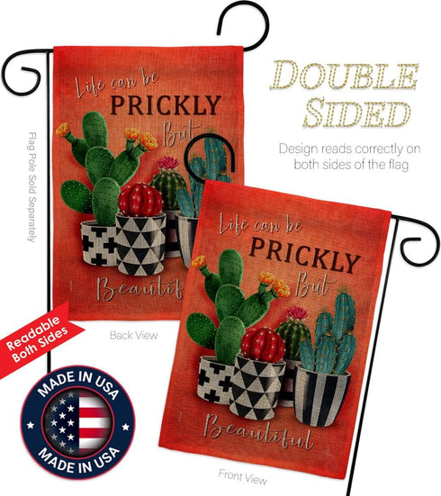 Breeze Decor Prickly But Beautiful Burlap Garden Flag Regional Southwest Desert Cactus Country Succulent Particular Area House Decoration Banner S...